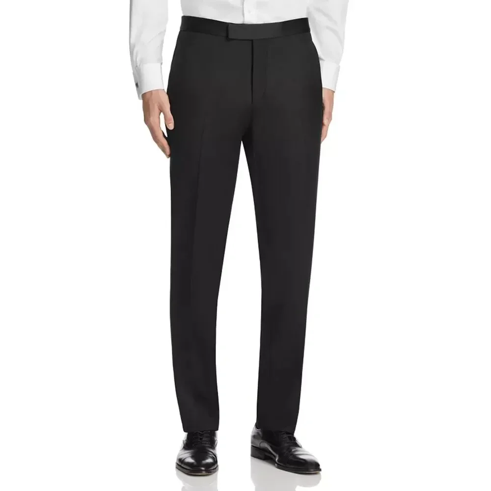 85 E Ted Baker London Josh Slim Fit Wool Tuxedo Suit Pants Mens Slacks Black Siz